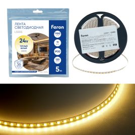 Светодиодная лента [Cut / 1 LED] 24v-11.0w-120led-5mm 3000K (SMD2835 IP20 5m/8.3mm), Feron LS505