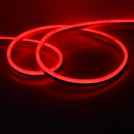 Гибкий неон Silicon + PVC 12v-12w-120led-8x16mm КРАСНЫЙ (SMD2835 IP67 50m/8.3mm), Red