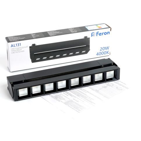 Светильник трековый 230v AL131 20w Black (1800Lm 4000K 60° ↕90°), Feron серия LensFold фото 5