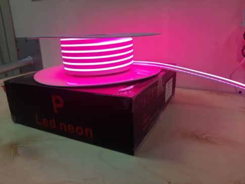 Гибкий неон Silicon + PVC 12v-12w-120led-8x16mm РОЗОВЫЙ (SMD2835 IP67 50m/8.3mm), Pink фото 2