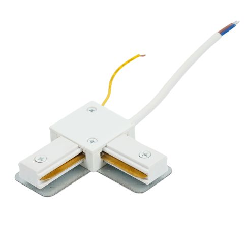 Коннектор 230v LD1021C White угловой с проводом (для систем CAB1007), Feron фото 1