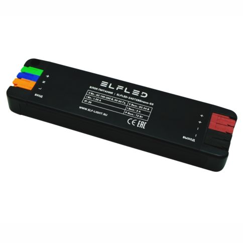 Блок питания 24v 72w Nano (3.0A, IP20, алюминий), ELFLED 24072BEnano-SS фото 1