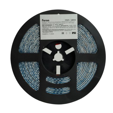 Светодиодная лента влагозащ. 24v-16.0w-180led-10mm 3000K (SMD2835 IP65 5m/33.3mm), Feron LS512 фото 4