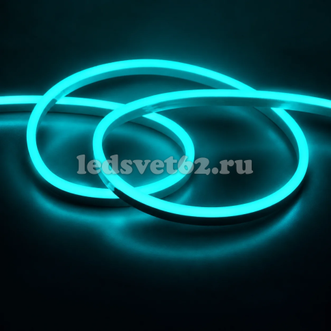 Гибкий неон Silicon + PVC 12v-12w-120led-8x16mm БИРЮЗОВЫЙ (SMD2835 IP67 50m/8.3mm), Light Green фото 1