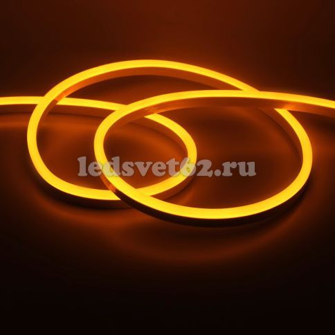 Гибкий неон Silicon + PVC 12v-12w-120led-8x16mm ЖЁЛТЫЙ (SMD2835 IP67 50m/8.3mm), Yellow фото 1
