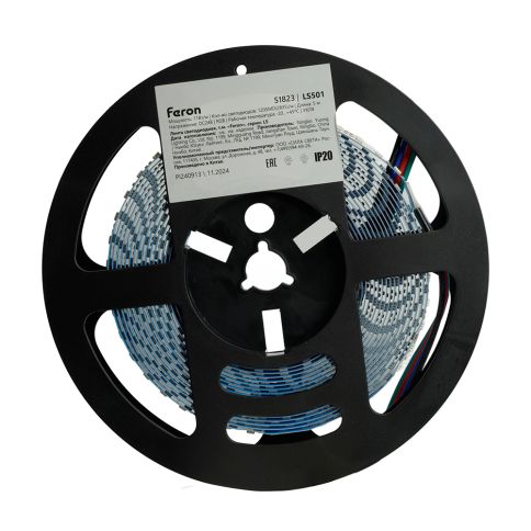 Светодиодная лента 24v-11.0w-120led-10mm RGB (SMD3030 IP20 5m/50mm), Feron LS501 фото 3