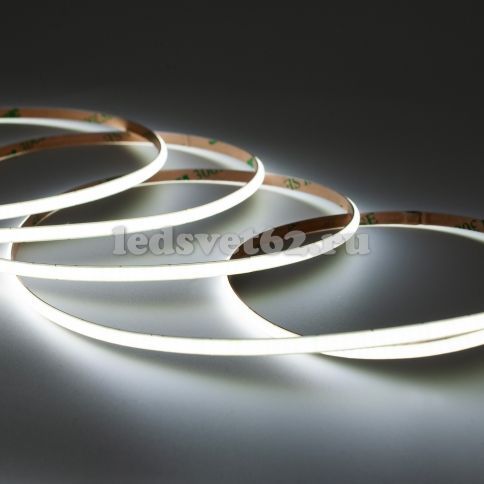 Светодиодная лента COB 24v-8.0w-480led-4mm 6000K (IP20 Ra>93 5m/50mm) LedsPower фото 1