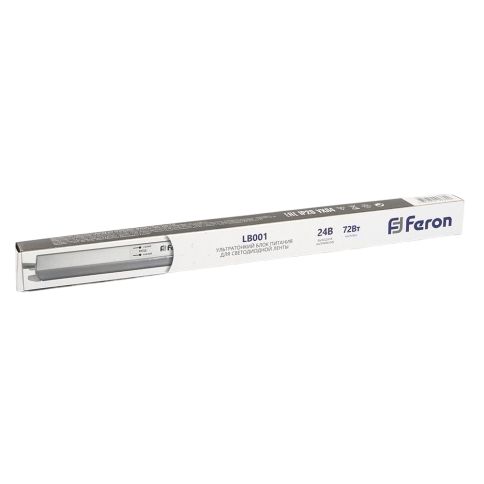 Блок питания 24v 72w Super Slim (3A, IP33, алюминий), Feron LB001 фото 1